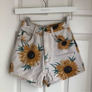 Vintage High Waisted Sunflower Shorts